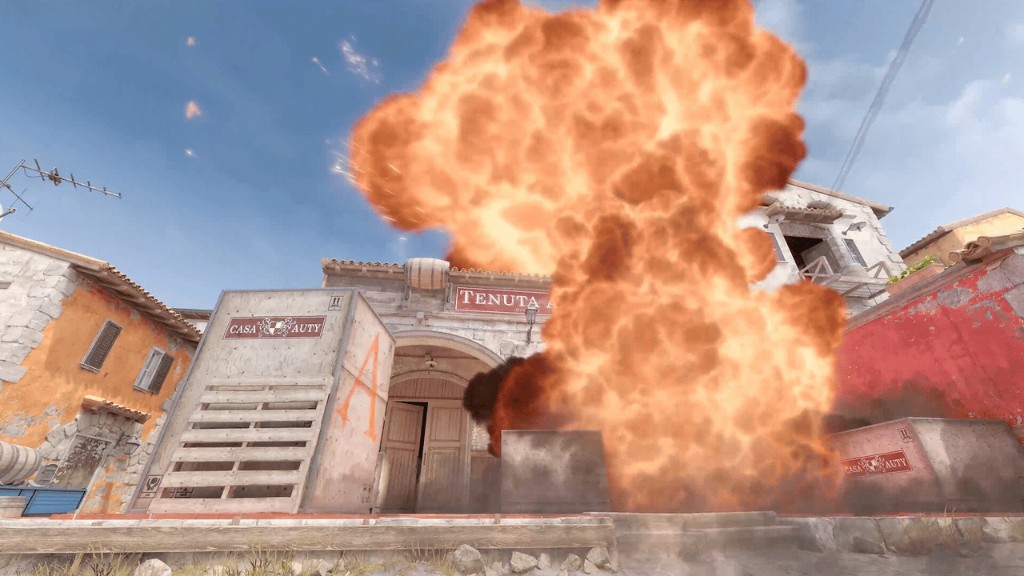 Bomb site explosion on Inferno with A crates and smoke