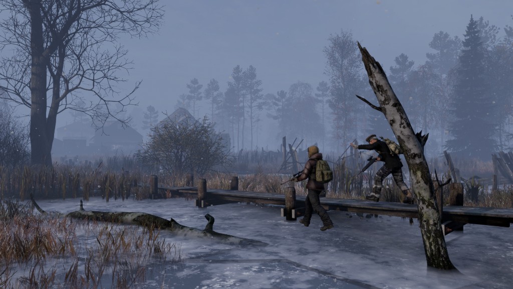 Survivor crossing snowy Sakhal