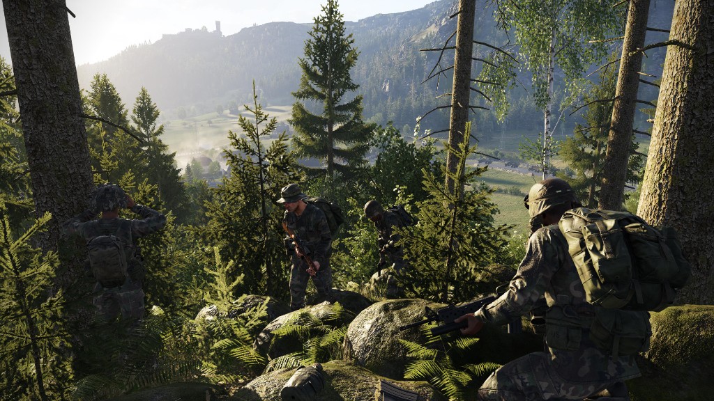 Recon squad overlooking a valley